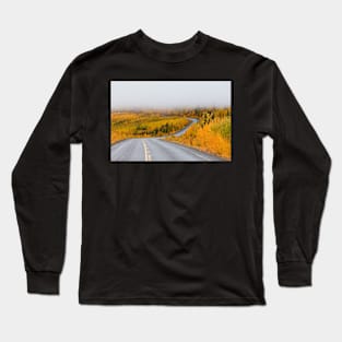 Winding golden fall taiga road Yukon Canada Long Sleeve T-Shirt